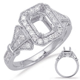 14 KT Rounds Shape White Gold Halo Engagement Ring