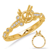 14 KT Rounds Shape Yellow Gold Engagement Ring