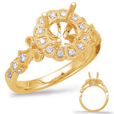 14 KT Rounds Shape Yellow Gold Halo Engagement Ring