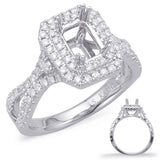 14 KT Rounds Shape White Gold Halo Engagement Ring