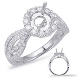 14 KT Rounds Shape White Gold Halo Engagement Ring