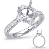 14 KT Rounds Shape White Gold Halo Engagement Ring