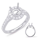 14 KT Rounds Shape White Gold Halo Engagement Ring
