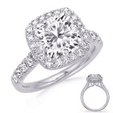 14 KT Rounds Shape White Gold Halo Engagement Ring