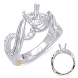 14 KT Rounds Shape White Gold Engagement Ring