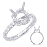 14 KT Rounds Shape White Gold Halo Engagement Ring