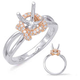 14 KT Rounds Shape Rose & White Gold Engagement Ring