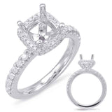 14 KT Rounds Shape White Gold Halo Engagement Ring
