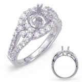 14 KT Rounds Shape White Gold Engagement Ring
