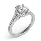 14 KT Rounds Shape White Gold Halo Engagement Ring