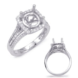 14 KT Rounds Shape White Gold Engagement Ring