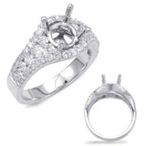 14 KT Rounds Shape White Gold Engagement Ring