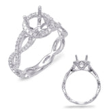 14 KT Rounds Shape White Gold Engagement Ring