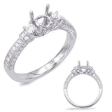 14 KT Rounds Shape White Gold Engagement Ring
