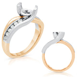 14 KT Rounds Shape Rose & White Gold Engagement Ring