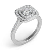 14 KT Rounds Shape White Gold Halo Engagement Ring