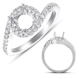 14 KT Rounds Shape White Gold Engagement Ring