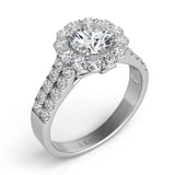 14 KT Rounds Shape White Gold Engagement Ring