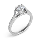 14 KT Rounds Shape White Gold Pave Engagement Ring