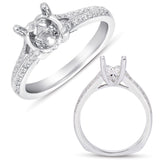 14 KT Rounds Shape White Gold Pave Engagement Ring