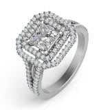 14 KT Rounds Shape White Gold Halo Engagement Ring