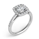 14 KT Rounds Shape White Gold Halo Engagement Ring