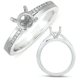 14 KT Rounds Shape White Gold Engagement Ring  1.5ct Center