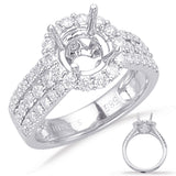 14 KT Rounds Shape White Gold Halo Engagement Ring