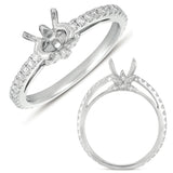 14 KT Rounds Shape White Gold Engagement Ring