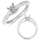 14 KT Rounds Shape White Gold Engagement Ring