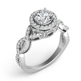 14 KT Rounds Shape White Gold Engagement Ring