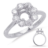 14 KT Rounds Shape White Gold Engagement Ring