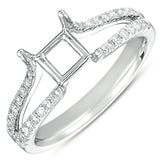 14 KT Rounds Shape White Gold Engagement Ring