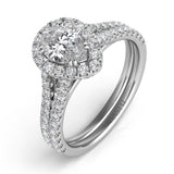 14 KT Rounds Shape White Gold Pave Engagement Ring