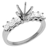 14 KT Princess Shape White Gold Engagement Ring