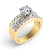 14 KT Baguette Shape Yellow Gold Engagement Ring