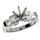 14 KT Baguette Shape White Gold Engagement Ring