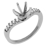 14 KT Rounds Shape White Gold Engagement Ring