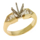 14 KT Princess Shape Yellow Gold Engagement Ring