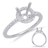14 KT Rounds Shape White Gold Halo Engagement Ring