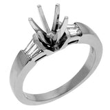 14 KT Tapered Baguettes Shape White Gold Engagement Ring