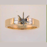 14 KT Baguette Shape Yellow Gold Engagement Ring