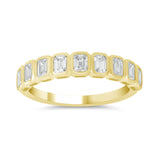 14 KT Emerald Cut Shape Yellow Gold Diamond Ring