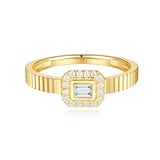 14 KT Baguette Shape Yellow Gold Diamond Ring