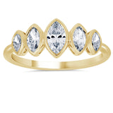 14 KT Marquise Shape Yellow Gold Diamond Ring