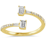 14 KT Baguette Shape Yellow Gold Diamond Ring