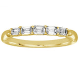 14 KT Emerald Cut Shape Yellow Gold Diamond Ring