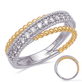 14 KT Rounds Shape Yellow & White Gold Diamond Ring