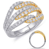 14 KT Rounds Shape Yellow & White Gold Diamond Fashion Ring