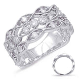 14 KT Rounds Shape White Gold Diamond Fashion Ring